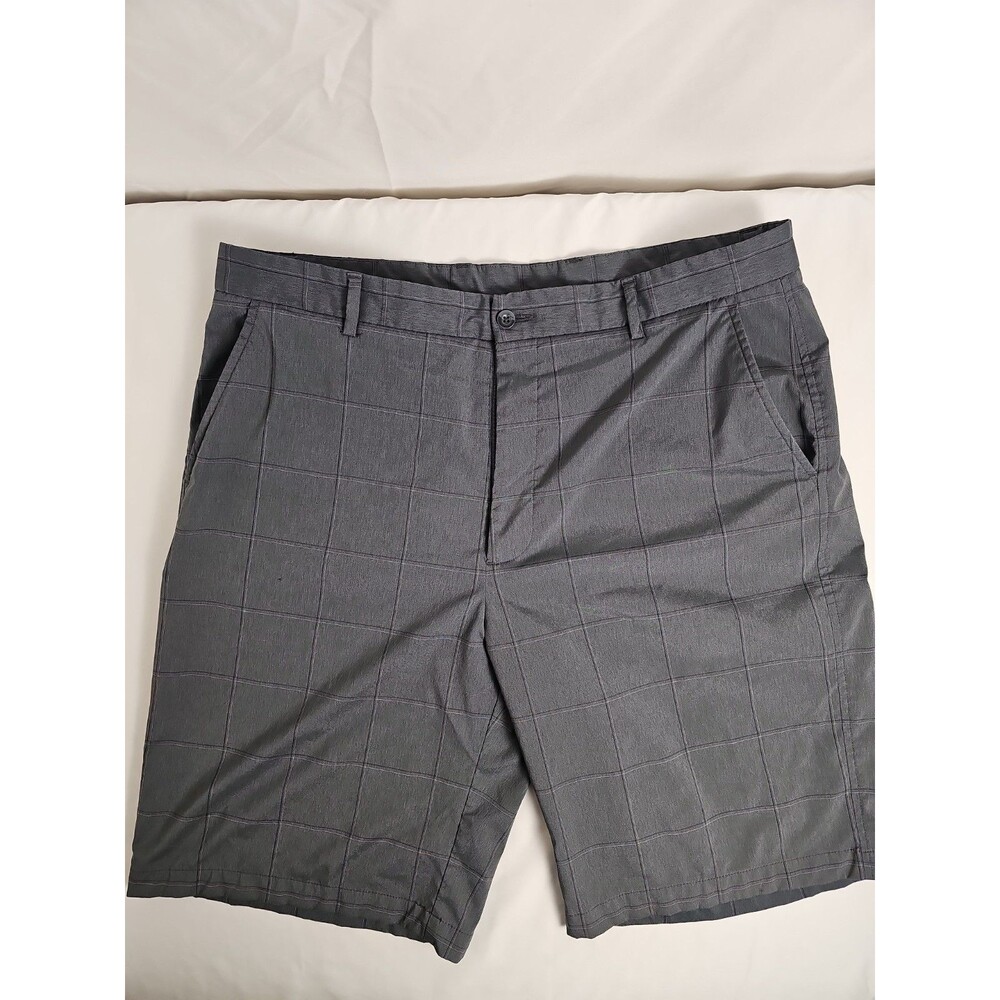 Tommy Armour Men's Golf Shorts Size 38 Gray Windowpane Performance Stretch